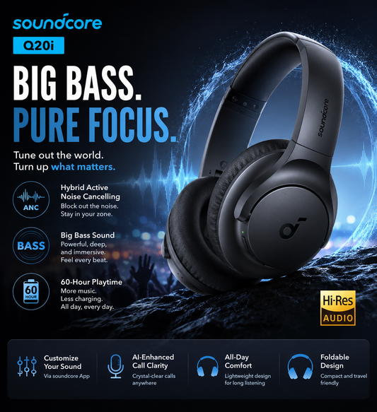 Soundcore Q20i Headphones - Big Bass & ANC!